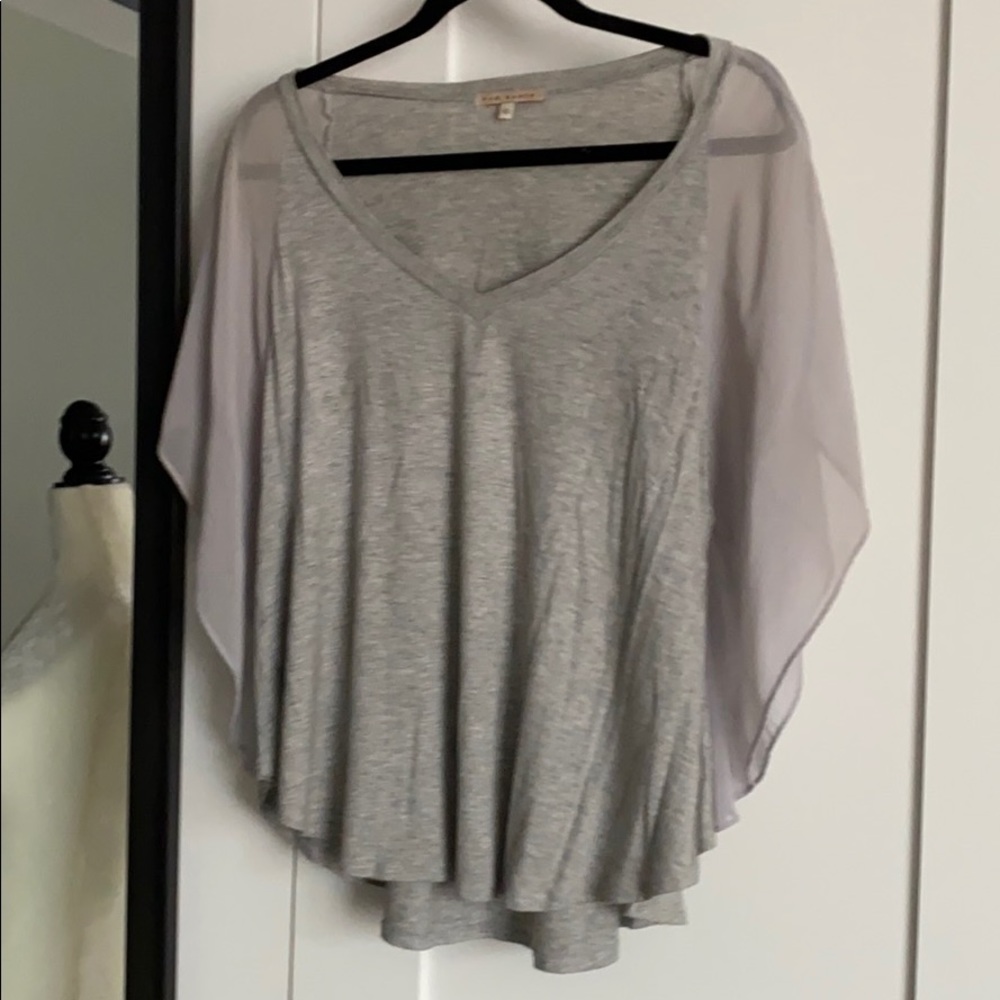 Red Haute Sleeveless Sheer Sleeved Tee